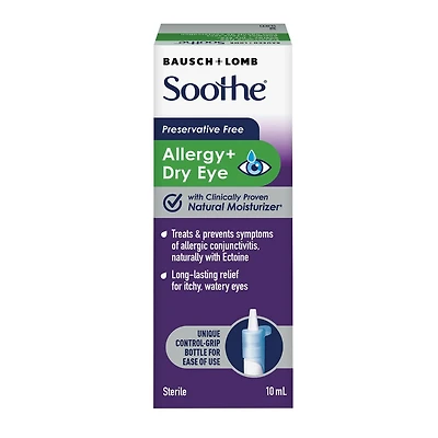 Soothe Sans agents de conservation Allegies + Yeux Secs
