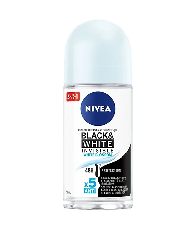 NIVEA Antisudorifique à bille protection 48H Black & White Invisible - White Blossom 50 ml