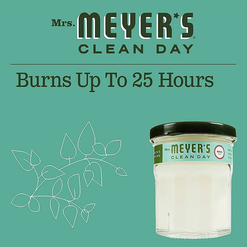Mrs. Meyer's Clean Day Bougie de soja parfumée, Basilic