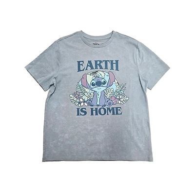 Disney Lilo et Stitch T-shirt pour femme Earth is Home Boyfriend