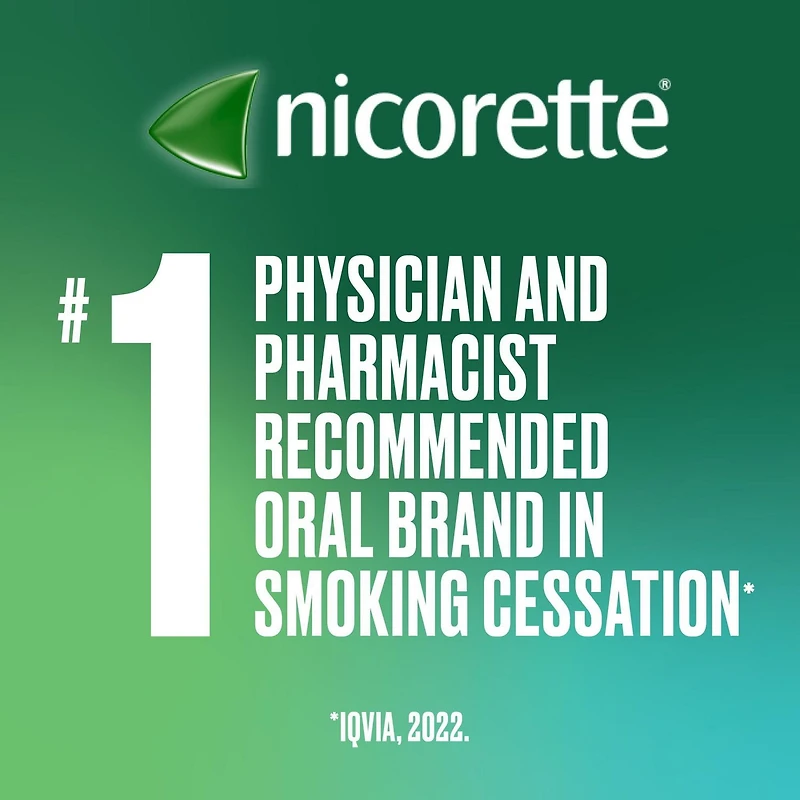 Nicorette Gum, Nicotine 2 mg, Mint Flavour, Quit Smoking Aid and Smoking Cessation Aid, 30 pieces