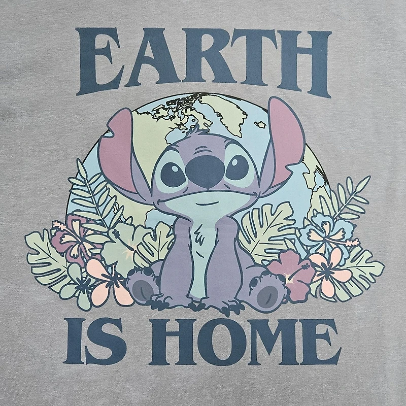 Disney Lilo et Stitch T-shirt pour femme Earth is Home Boyfriend