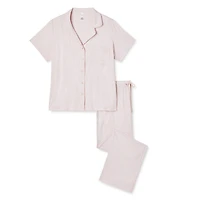 Pyjama 2 pièces avec haut à col cranté George Plus pour femmes