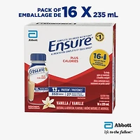 Ensure Plus Calories, Nutritional Supplement Shake Value, Vanilla, 16 x 235-ml Bottles