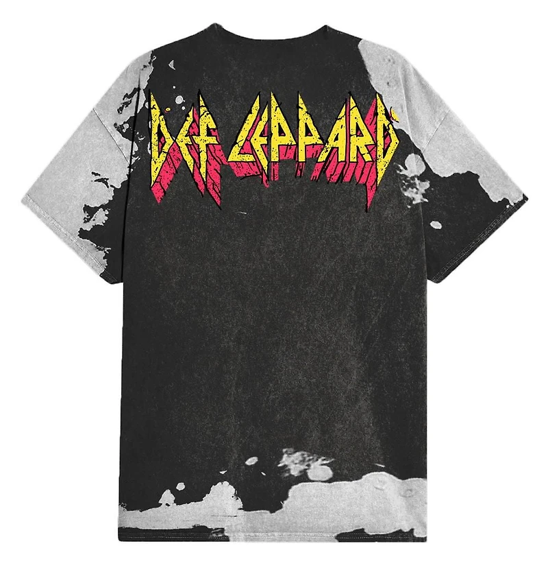 Def Leppard Crumbling Logo T-shirt multicolore à l'eau de Javel