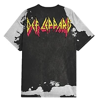 Def Leppard Crumbling Logo T-shirt multicolore à l'eau de Javel
