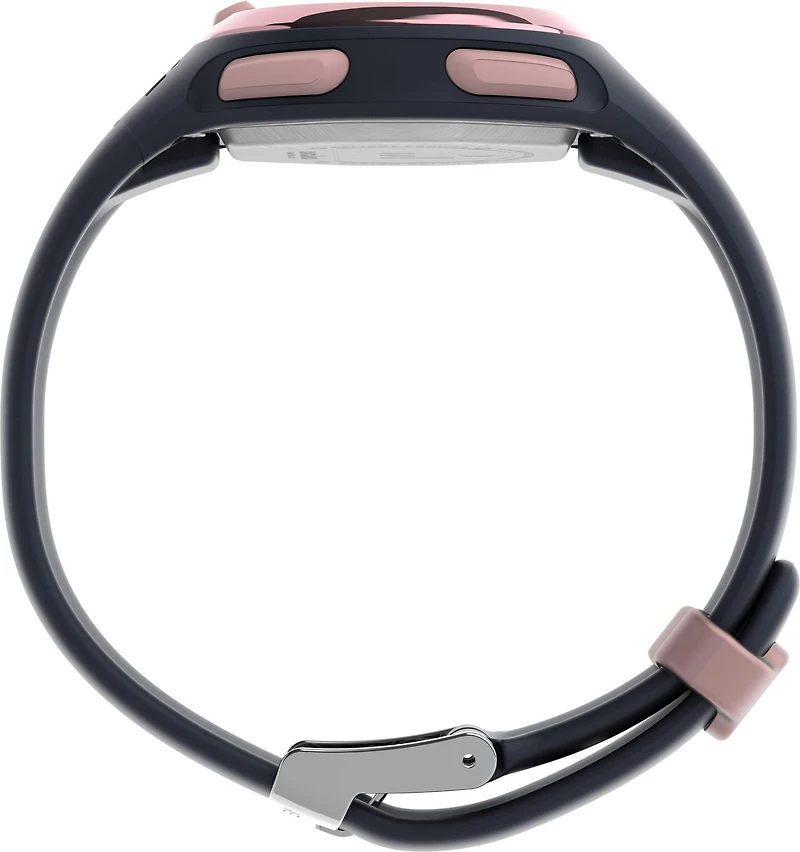 Montre Timex® Ironman® Transit Numérique 33mm Bracelet Résine Boîtier rose doré bracelet bleu