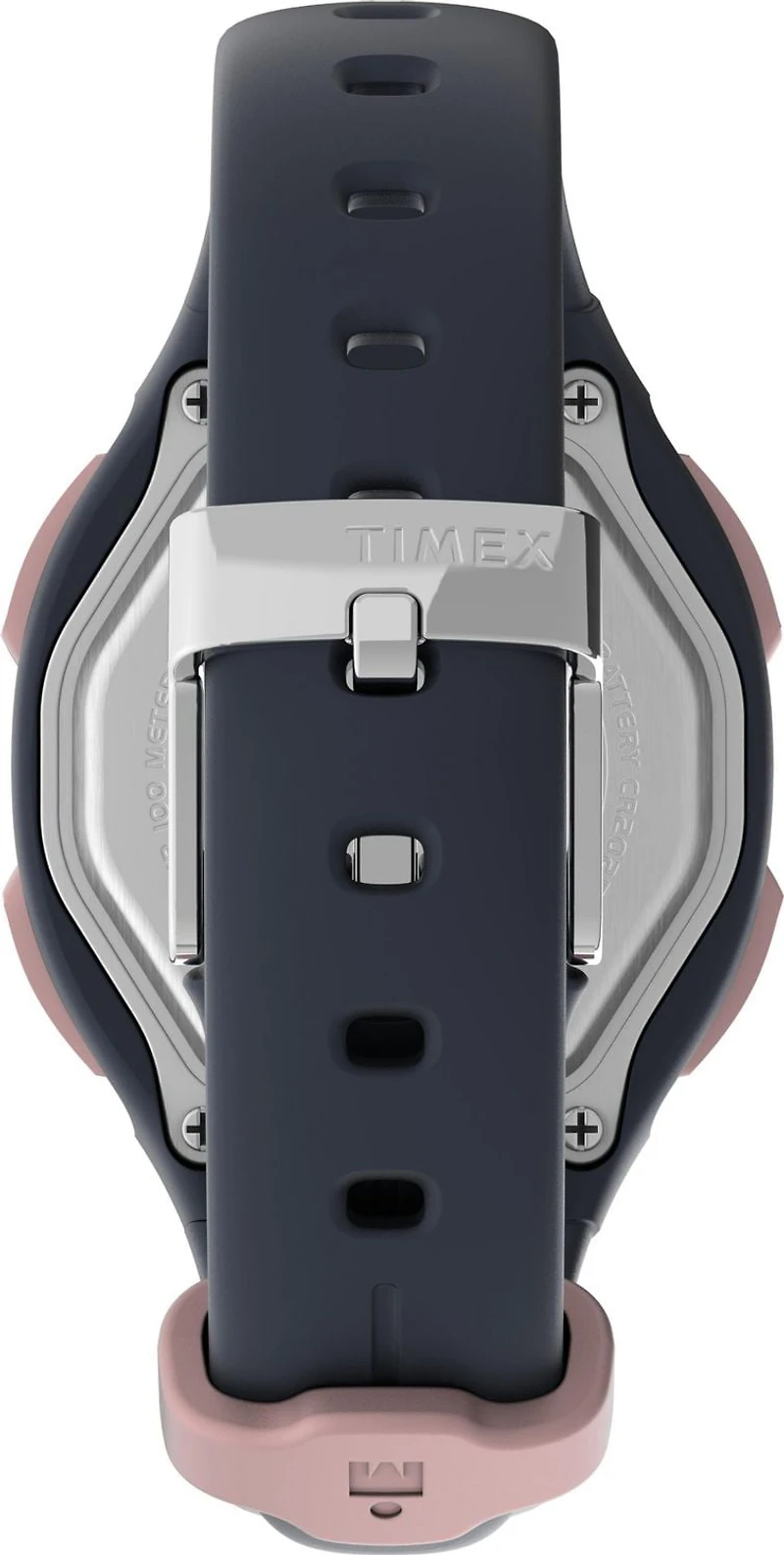 Montre Timex® Ironman® Transit Numérique 33mm Bracelet Résine Boîtier rose doré bracelet bleu