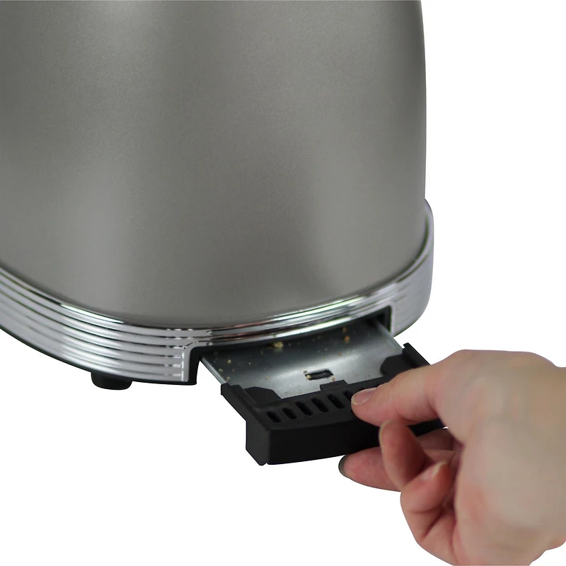 Grille-pain rétro en acier inoxydable West Bend 2 tranches, gris