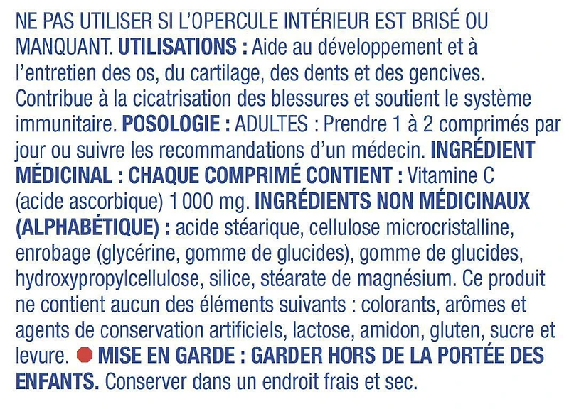 Vitamine C Equate 1 000 mg