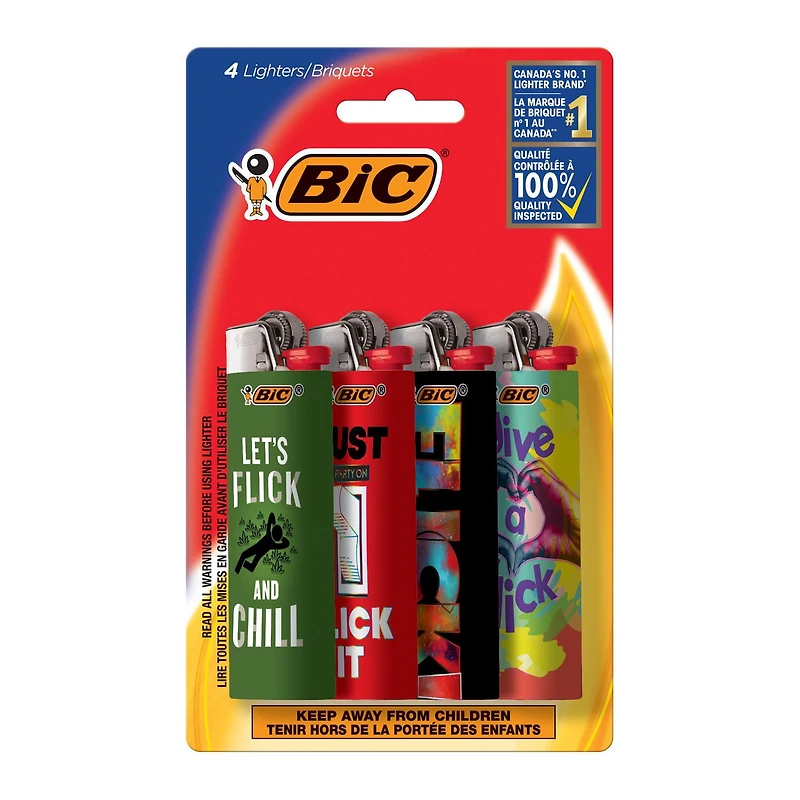 Flick Your BIC® Pocket Lighter, 4 pack, 4 pack