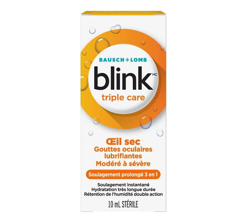Blink Triple Care Lubricating Eye Drops, 10mL