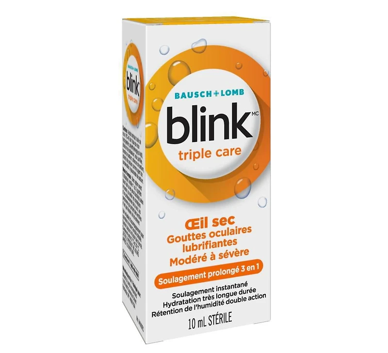 Blink Triple Care Lubricating Eye Drops, 10mL