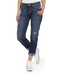 Jean boyfriend Jordache pour femme avec perles