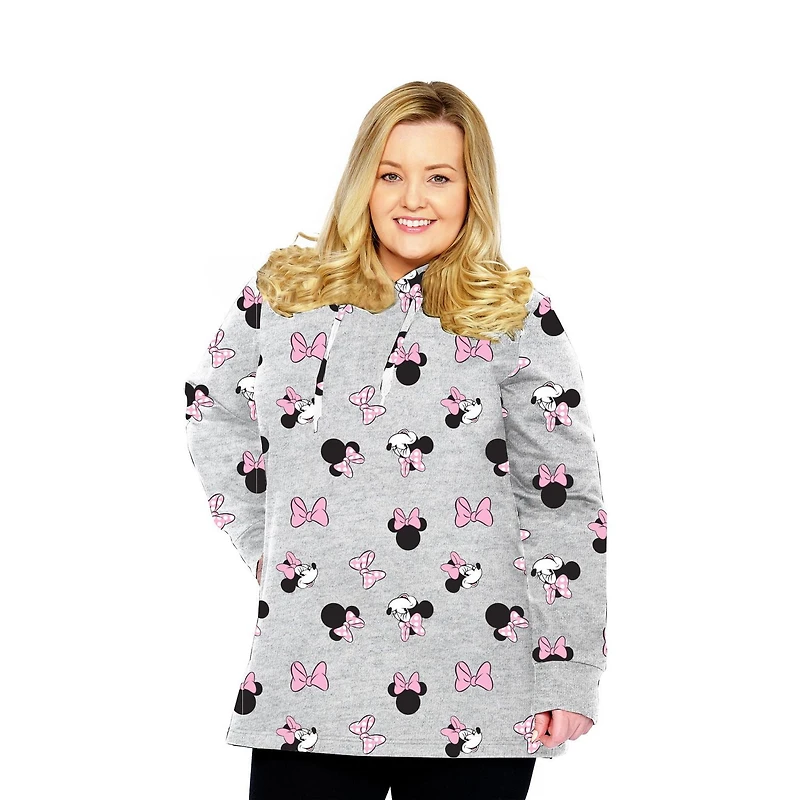 Ladies Plus Disney Pretty Minnie Toss Long Sleeve Hoodie