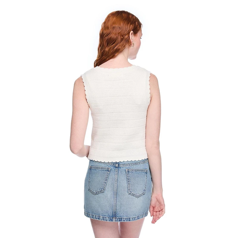 Wild Skye Women's Scalloped Button-Front Tank Top