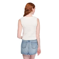 Wild Skye Women's Scalloped Button-Front Tank Top