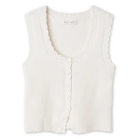 Wild Skye Women's Scalloped Button-Front Tank Top