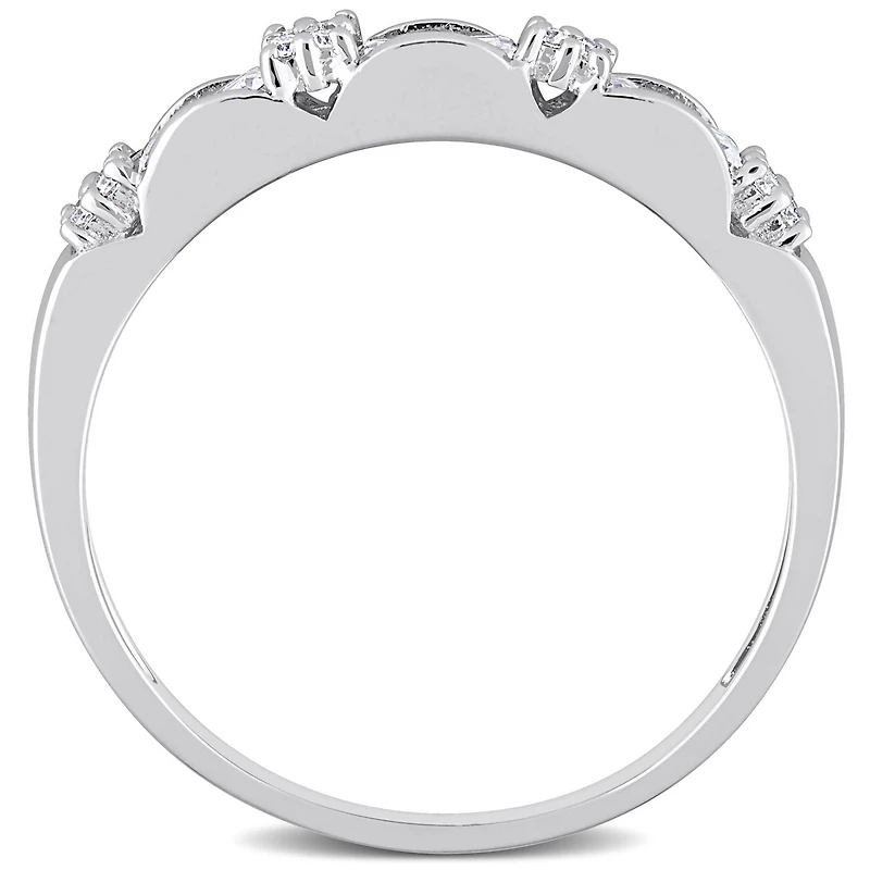 Bague d’Anniversaire Miabella avec 2/5 Carat PBT de Moissanite en Argent Sterling