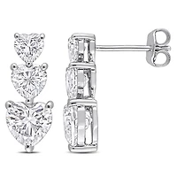 Miabella 3-1/2 Carat T.G.W. Created Moissanite Sterling Silver Triple Heart Earrings