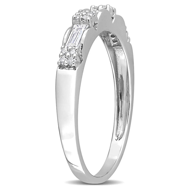 Bague d’Anniversaire Miabella avec 2/5 Carat PBT de Moissanite en Argent Sterling