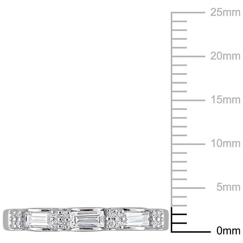 Bague d’Anniversaire Miabella avec 2/5 Carat PBT de Moissanite en Argent Sterling
