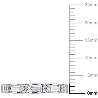 Bague d’Anniversaire Miabella avec 2/5 Carat PBT de Moissanite en Argent Sterling