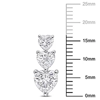Boucles d'oreilles à Trois Coeurs Miabella avec 3-1/2 Carat PBT de Moissanite en Argent Sterling