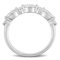 Bague Semi-Éternité Miabella avec 1/2 Carat PBT de Moissanite en Argent Sterling