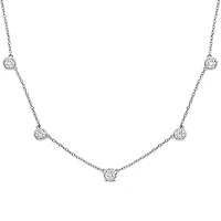 Miabella 2-1/4 Carat T.G.W. Created Moissanite Sterling Silver Station Necklace
