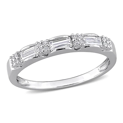 Miabella 2/5 Carat T.G.W. Created Moissanite Sterling Silver Anniversary Ring