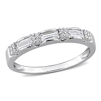 Bague d’Anniversaire Miabella avec 2/5 Carat PBT de Moissanite en Argent Sterling
