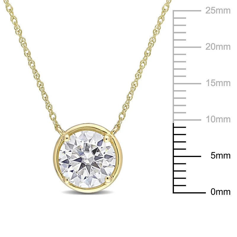 Collier Cercle Miabella avec 2 Carat PBT de Moissanite en Or Jaune 10K