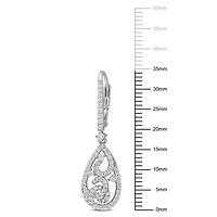 Miabella 4/5 Carat T.G.W. Created Moissanite Sterling Silver Filigree Teardrop Earrings