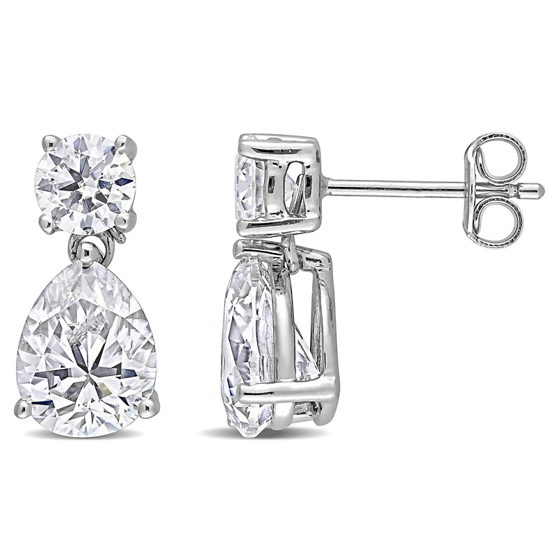 Boucles d'oreilles Miabella avec 5 Carat PBT de Moissanite en Argent Sterling