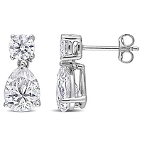 Boucles d'oreilles Miabella avec 5 Carat PBT de Moissanite en Argent Sterling