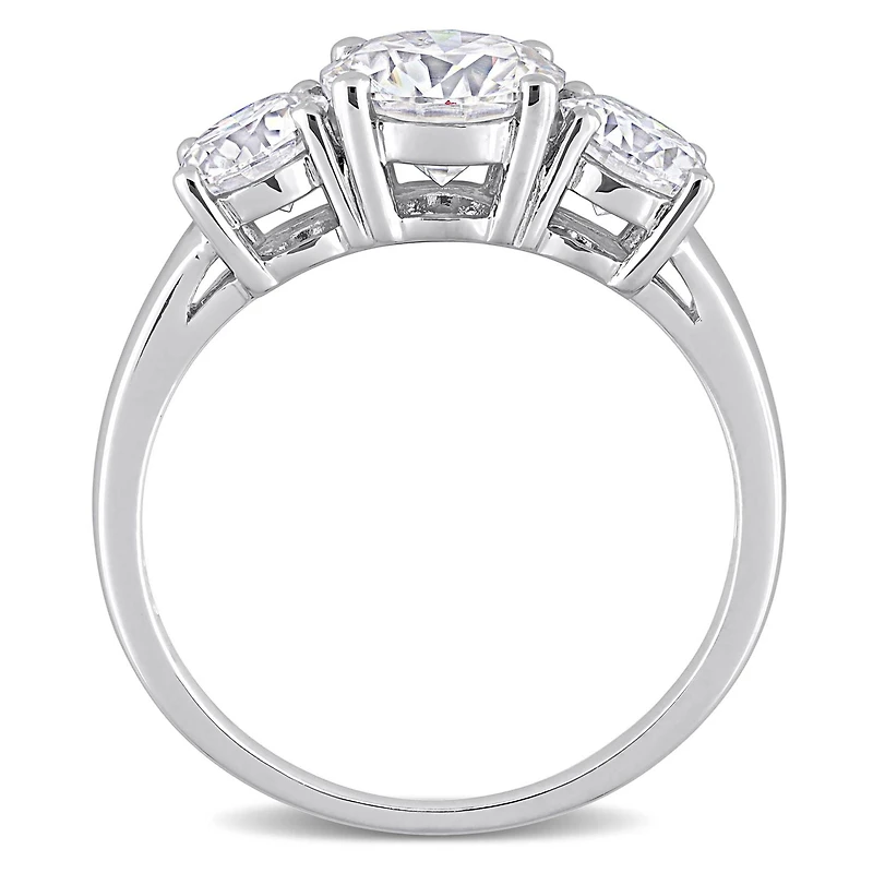 Miabella 2-1/4 Carat T.G.W. Created Moissanite Sterling Silver Three-Stone Engagement Ring