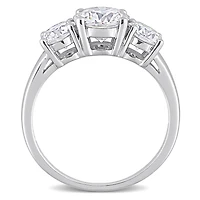 Miabella 2-1/4 Carat T.G.W. Created Moissanite Sterling Silver Three-Stone Engagement Ring