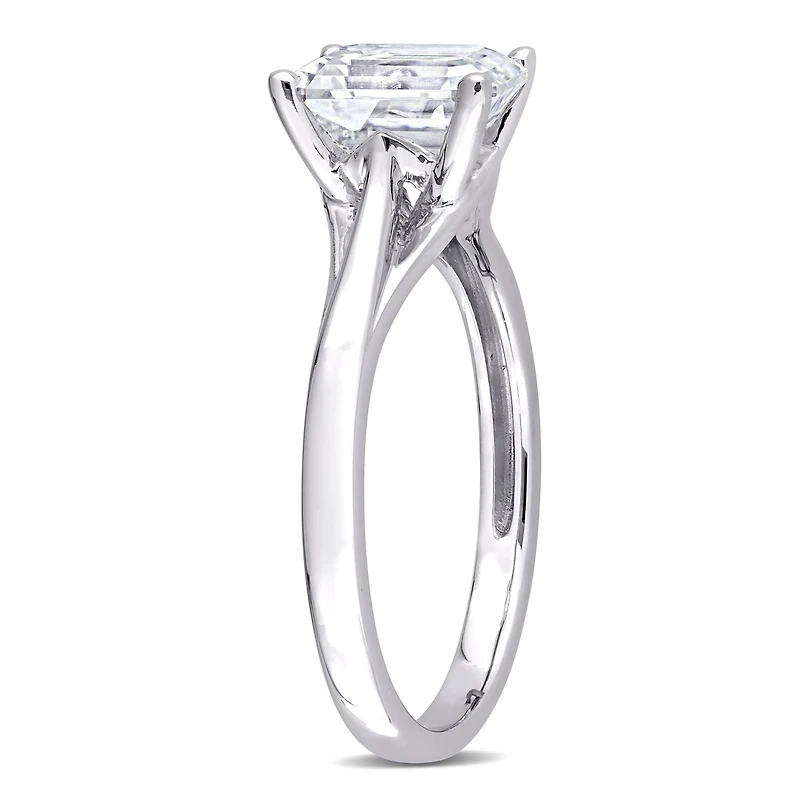 Miabella 1-3/4 Carat T.G.W. Emerald-Cut Created Moissanite 14K White Gold Solitaire Engagement Ring