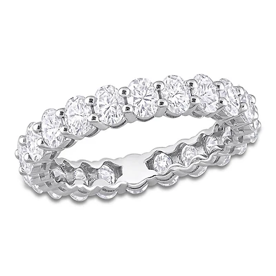 Miabella 4 Carat T.G.W. Created Moissanite 14K White Gold Oval Eternity Band 