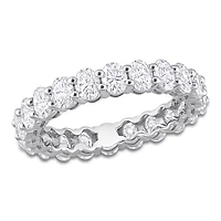 Miabella 4 Carat T.G.W. Created Moissanite 14K White Gold Oval Eternity Band 