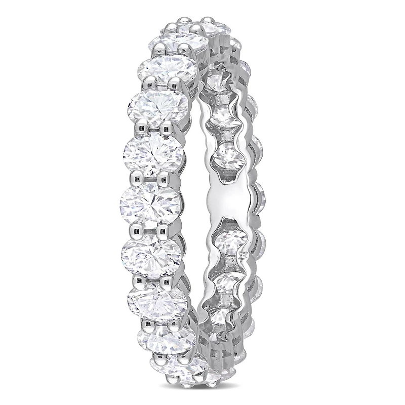 Miabella 4 Carat T.G.W. Created Moissanite 14K White Gold Oval Eternity Band 