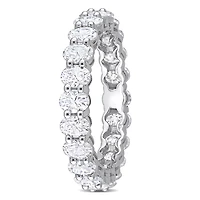 Miabella 4 Carat T.G.W. Created Moissanite 14K White Gold Oval Eternity Band 