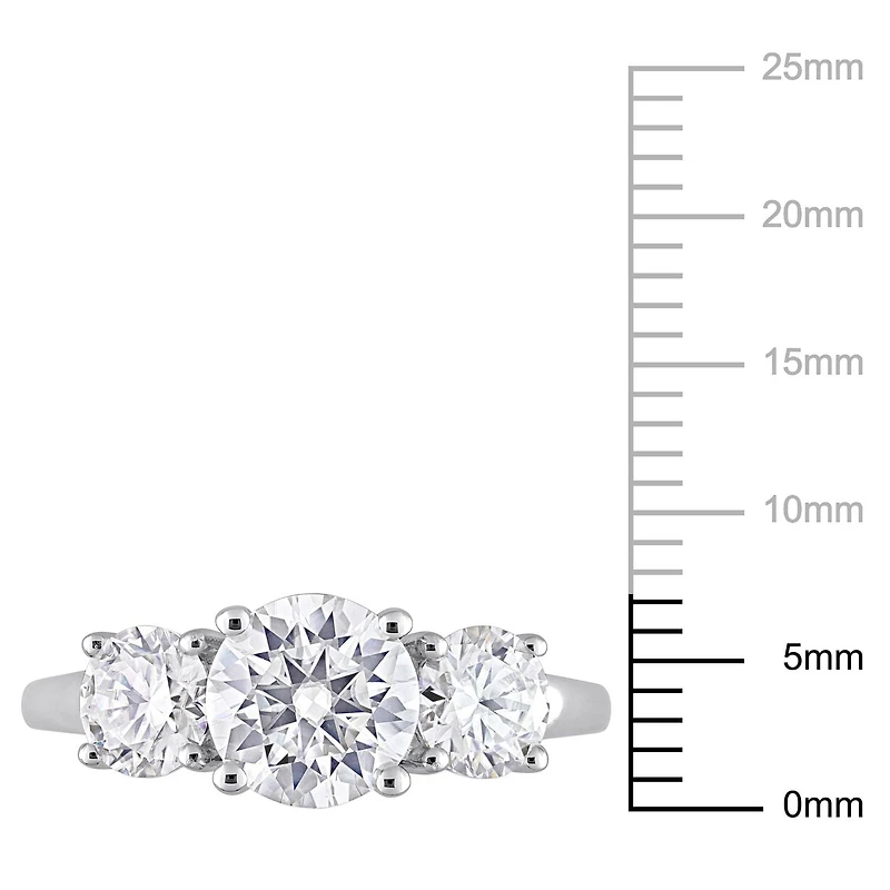 Miabella 2-1/4 Carat T.G.W. Created Moissanite Sterling Silver Three-Stone Engagement Ring
