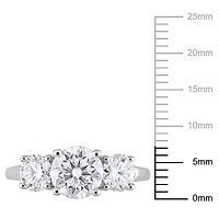 Miabella 2-1/4 Carat T.G.W. Created Moissanite Sterling Silver Three-Stone Engagement Ring