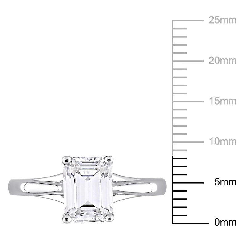 Miabella 1-3/4 Carat T.G.W. Emerald-Cut Created Moissanite 14K White Gold Solitaire Engagement Ring