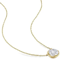 Collier Cercle Miabella avec 2 Carat PBT de Moissanite en Or Jaune 10K