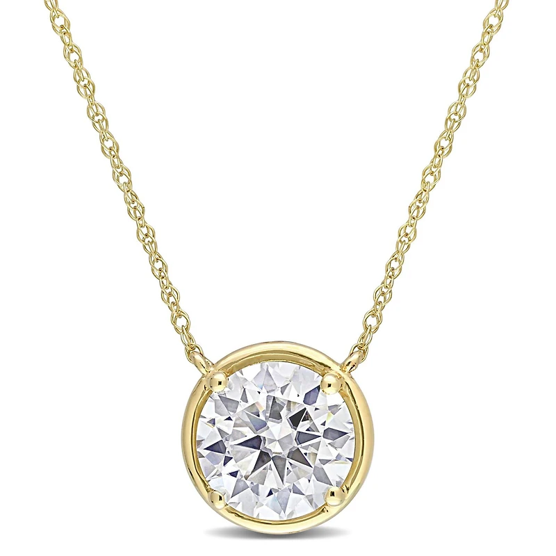 Collier Cercle Miabella avec 2 Carat PBT de Moissanite en Or Jaune 10K
