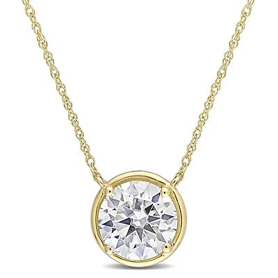 Collier Cercle Miabella avec 2 Carat PBT de Moissanite en Or Jaune 10K