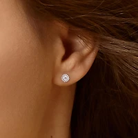 Clous d’oreilles à Auréoles Miabella avec 1-1/3 Carat PBT de Moissanite en Argent Sterling
